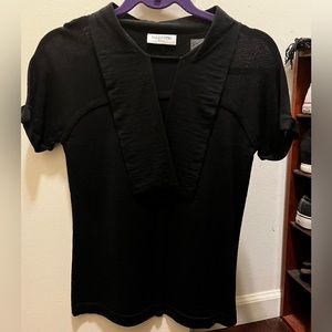Valentino Roma merino wool short sleeve black top